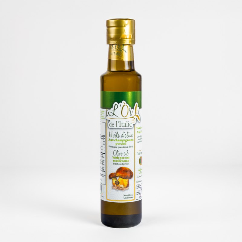 Huile d'olive avec des  porcinis