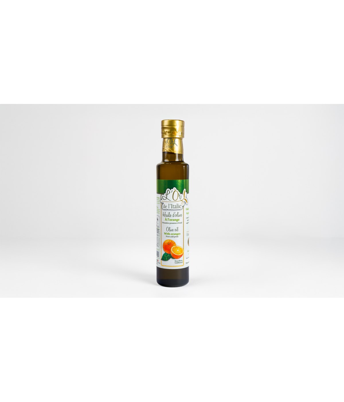 Huile D'olive pressé avec des oranges fraîches